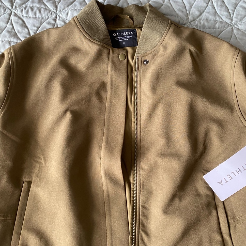 Athleta Endless Bomber Jacket NWT Olive Green